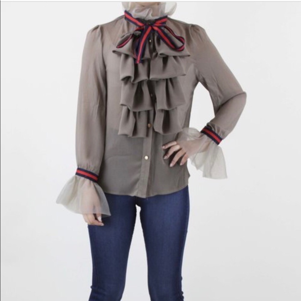 Taupe Sassy Chic Top